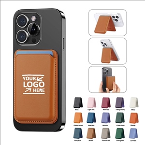 Magnetic Leather Card Wallet Phone Stand
